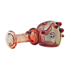 Load image into Gallery viewer, Headley Glass Art Red Fumed Three Toned Spoon Hand Pipe
