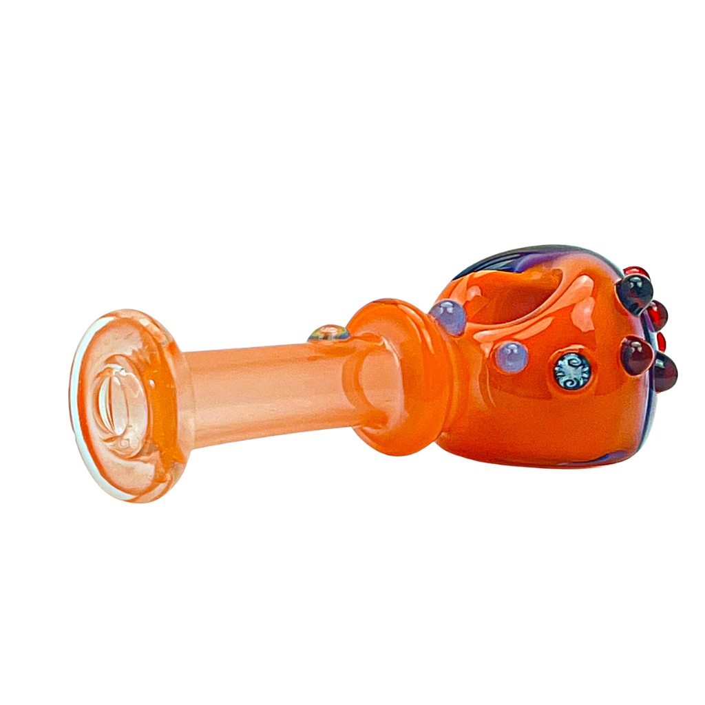 Headley Glass Art Orange and Purple Spoon Hand Pipe