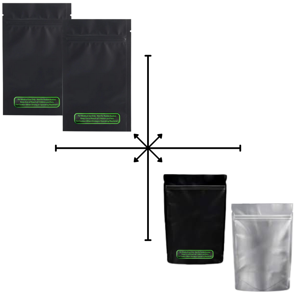 Smell Proof Bags - Resealable Mylar Pouch Bag Matte Black (10 ct)