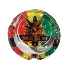 Load image into Gallery viewer, Rasta Themed Glass Ash Tray
