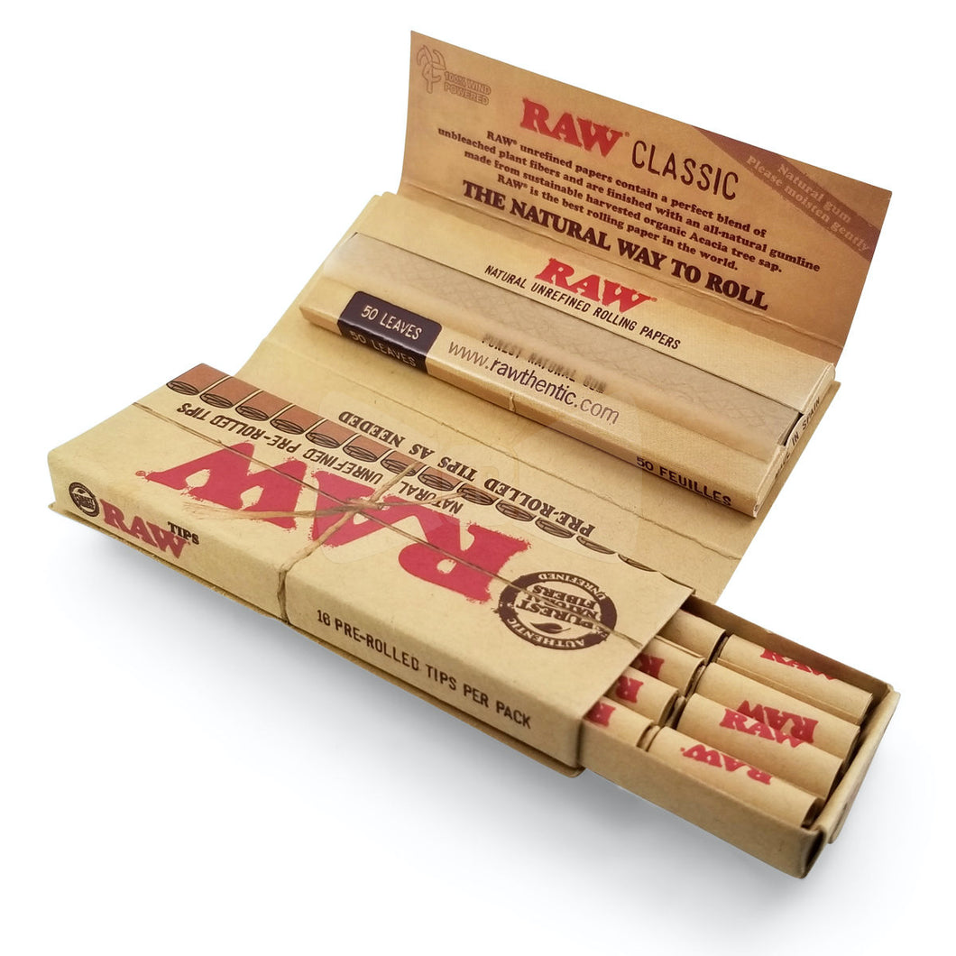 Raw Masterpiece 1 1/4 Classic Rolling Paper with Pre-Rolled Tips