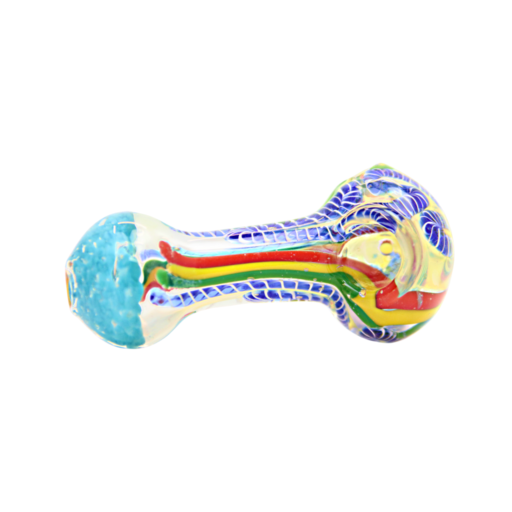 Rasta Striped Hand Pipe with Blue Rope Design