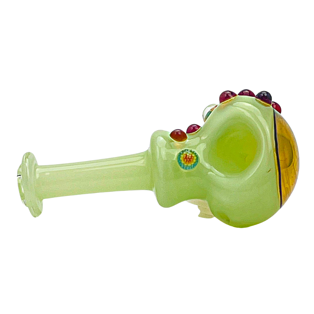 Headley Glass Art Slime and Amber Spoon Hand Pipe