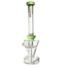 Load image into Gallery viewer, 14mm Tornado Glass Light Green Long Neck Recycler Dab Rig
