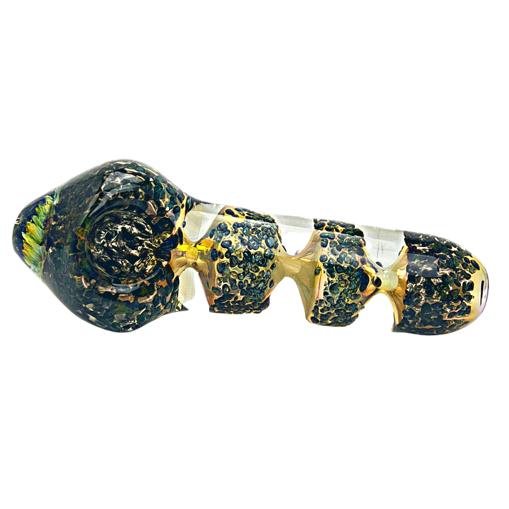 Black Speckled Hand Pipe with Implosion