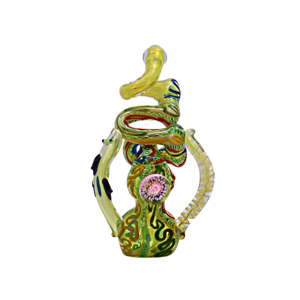 Yellow Old School Tech Bubbler with Implosion and Horns
