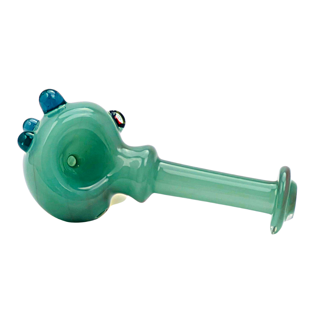Headley Glass Art Teal with Teal Spoon Hand Pipe