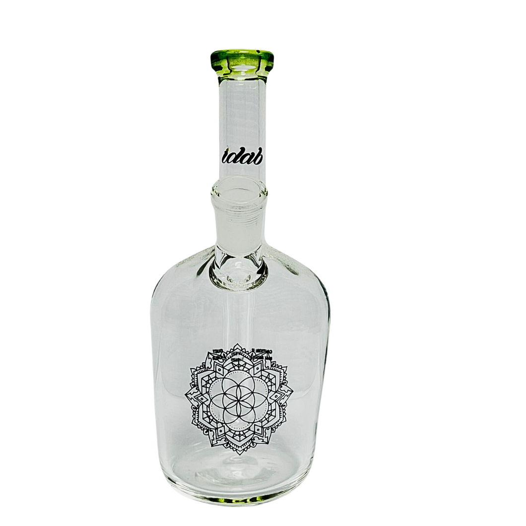 iDab Glass Medium Bottle w/Colored Lip-Green