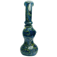 Load image into Gallery viewer, Blue and Green Swirl and Speckled Bubbler
