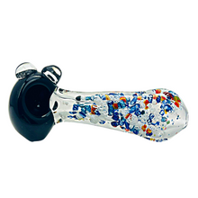 Load image into Gallery viewer, Multi Color Swirl Design Hand Pipe with Black Bowl
