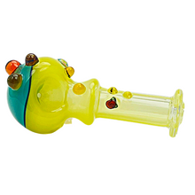 Load image into Gallery viewer, Headley Glass Art Yellow and Blue Spoon Hand Pipe
