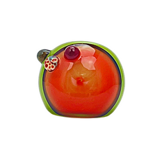 Load image into Gallery viewer, Headley Glass Art Green and Orange Spoon Hand Pipe
