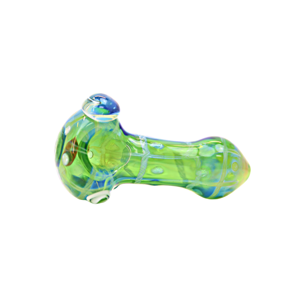 Blue and Green Fumed Hand Pipe