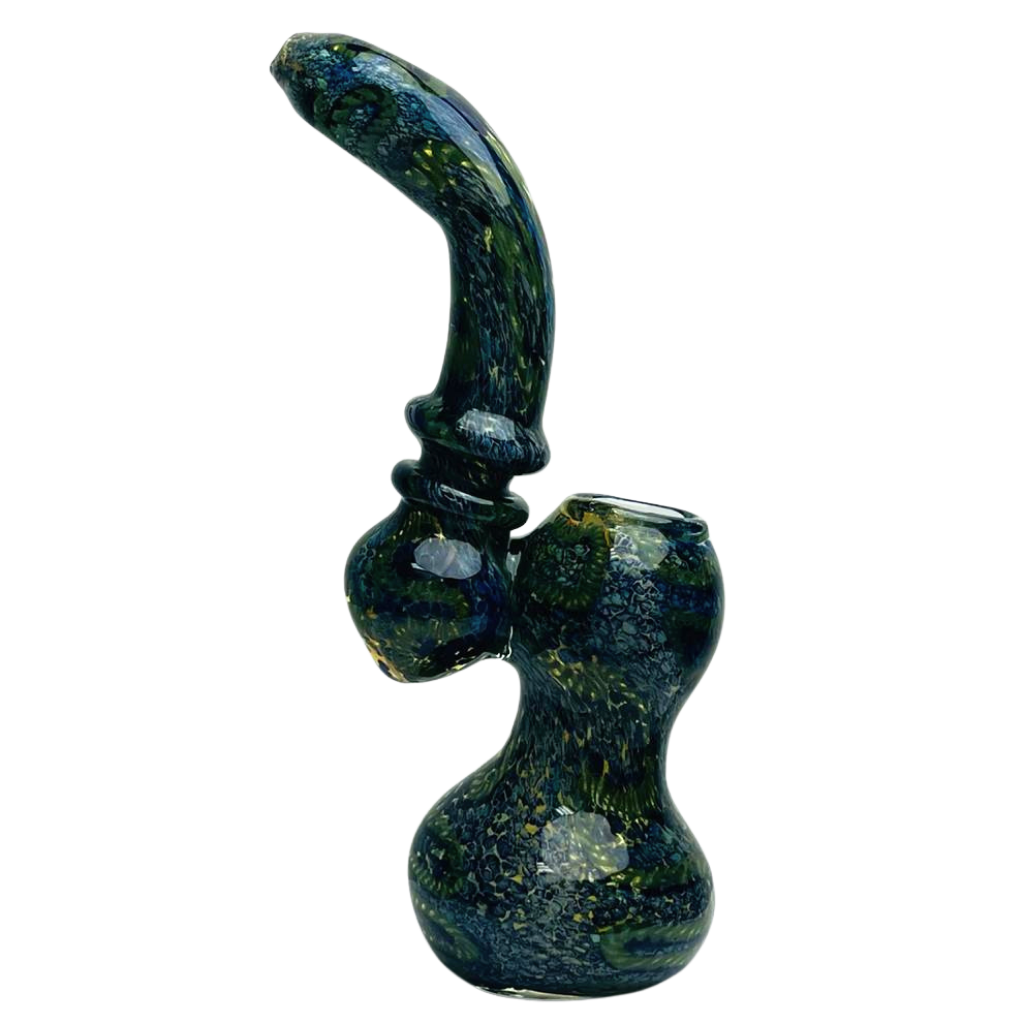 Blue and Green Swirl and Speckled Bubbler