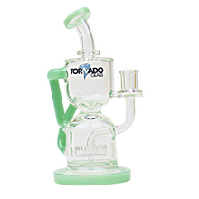 Load image into Gallery viewer, 14mm Tornado Glass Double Stacked Recycler
