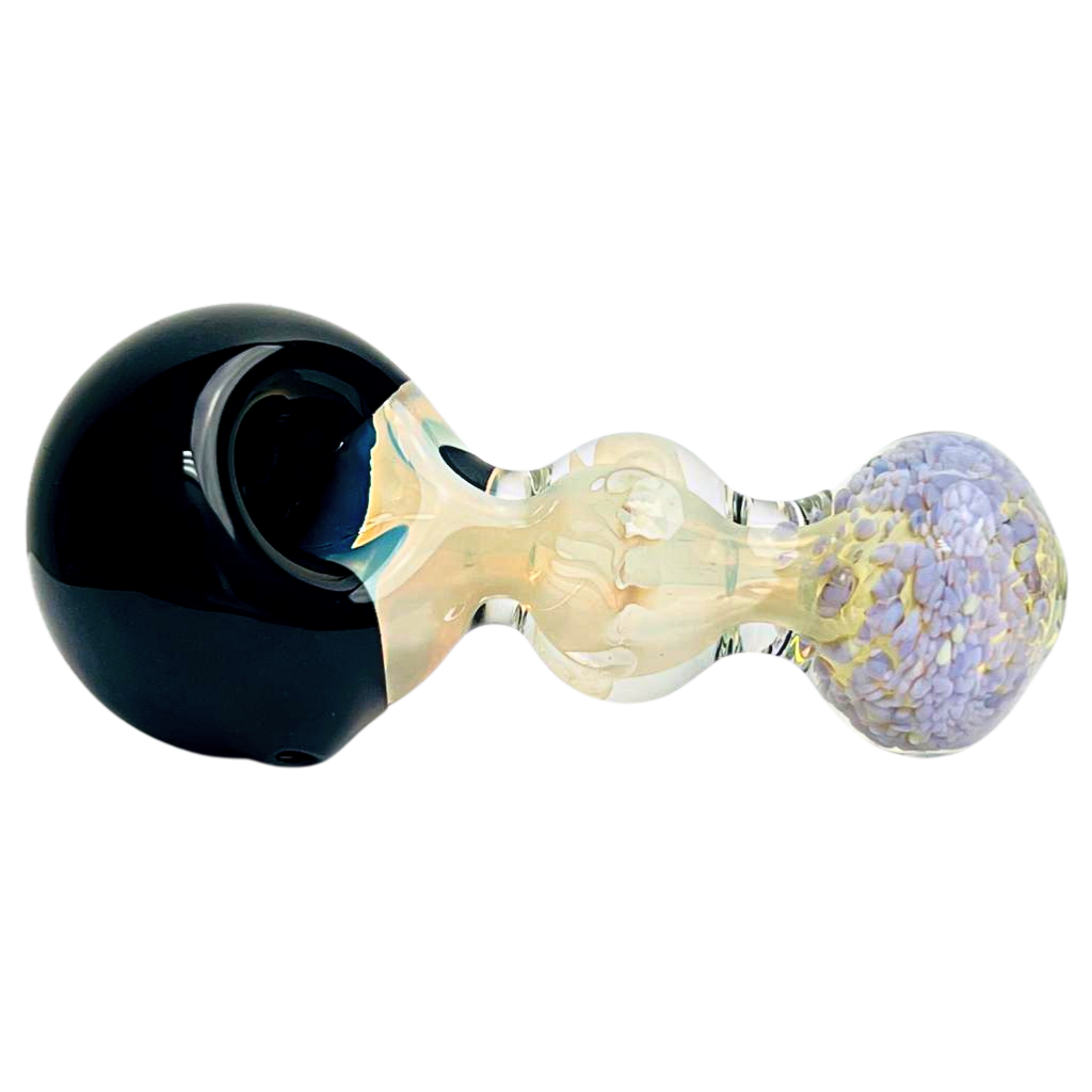 Fumed Bubble Hand Pipe with Black Bowl
