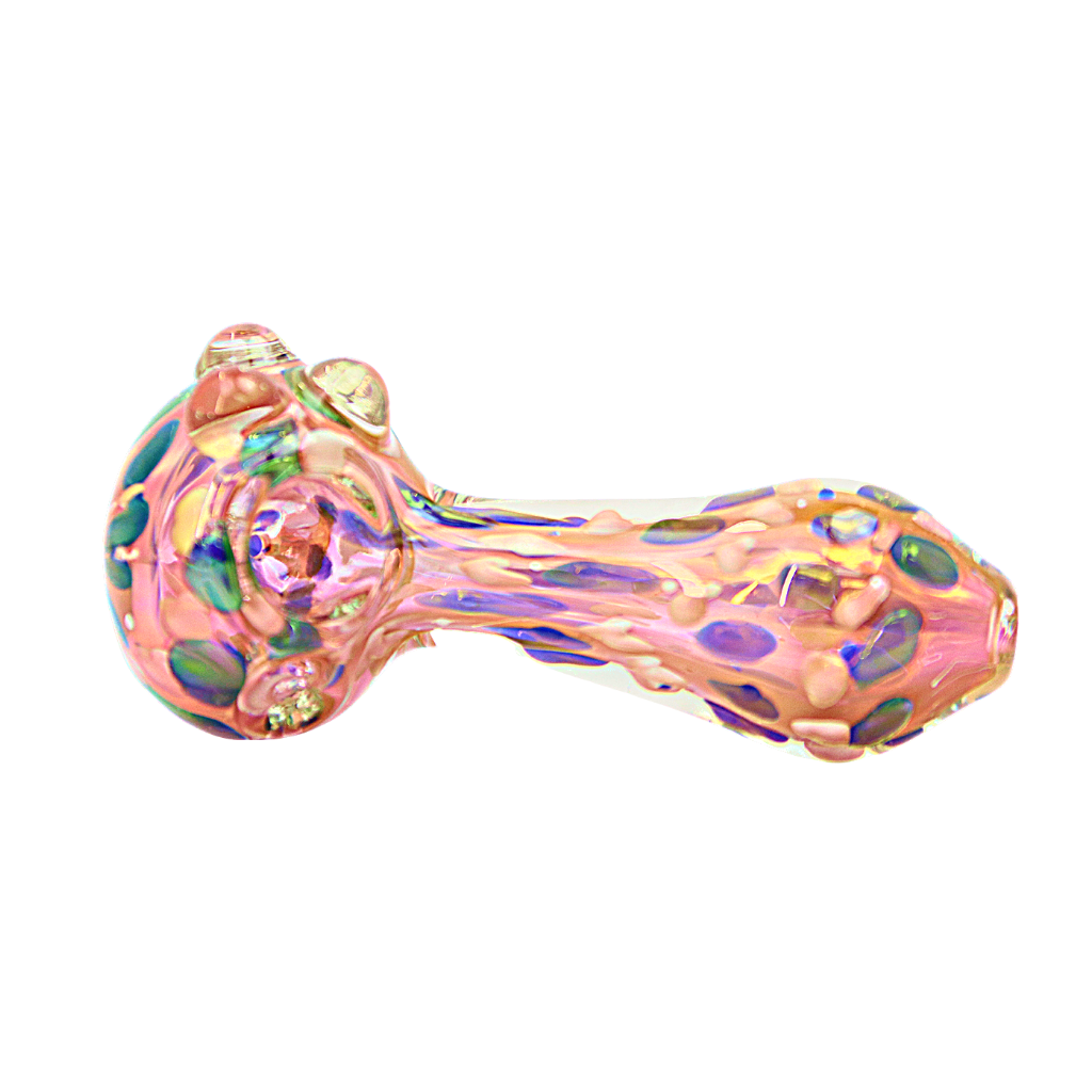 Pink Fumed Hand Pipe with Marbles