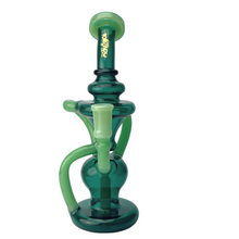 Load image into Gallery viewer, 14mm Tornado Glass Green and Dark Green Recycler
