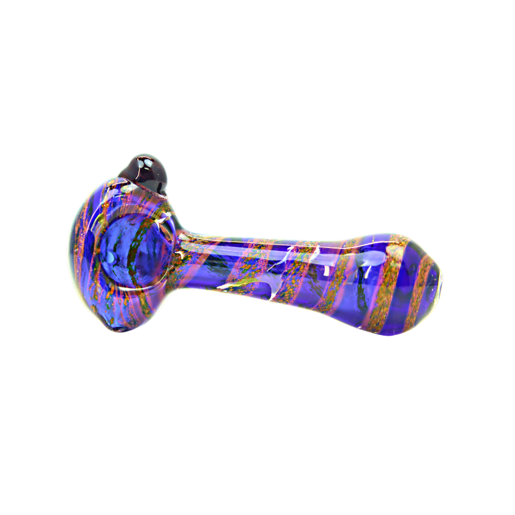 Brilliant Blue Hand Pipe with Swirl