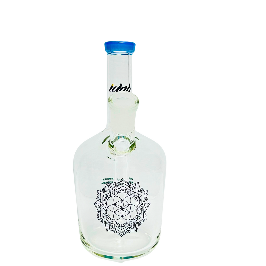 iDab Glass Medium Bottle w/Colored Lip-Blue