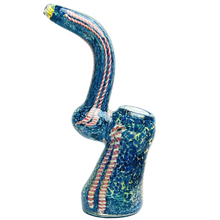 Load image into Gallery viewer, Blue Speckled Sherlock Bubbler with Rope Design
