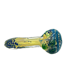 Load image into Gallery viewer, Fumed Hand Pipe with Blue Swirl Design
