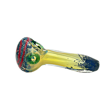 Load image into Gallery viewer, Fumed Hand Pipe with Red Swirl Design
