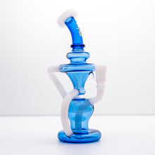 Load image into Gallery viewer, Tornado Glass-14mm Split Recycler-Blue
