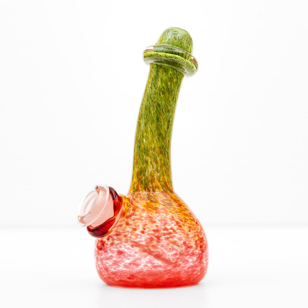14mm Handle Glass Red, Yellow and Green Frittered Dab Rig
