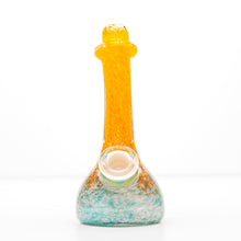 Load image into Gallery viewer, 14mm Handle Glass Yellow, Orange and Blue Frittered Dab Rig
