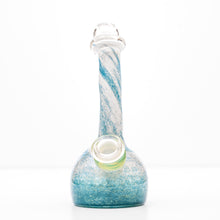 Load image into Gallery viewer, 14mm Handle Glass Blue and White Swirl Frittered Dab Rig

