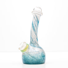 Load image into Gallery viewer, 14mm Handle Glass Blue and White Swirl Frittered Dab Rig
