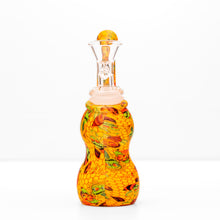 Load image into Gallery viewer, 14mm Silicone Orange Rick and Morty Honeycomb Bubbler
