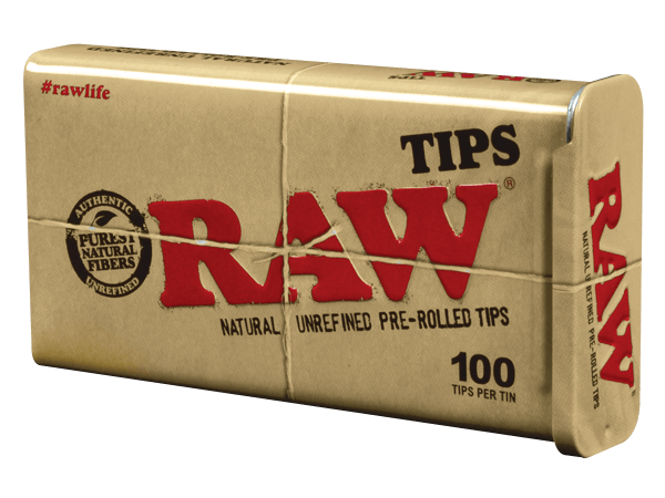 Raw Natural Unrefined Pre-Rolled Tips - 100 Count Tin