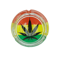 Load image into Gallery viewer, Rasta Themed Glass Ash Tray
