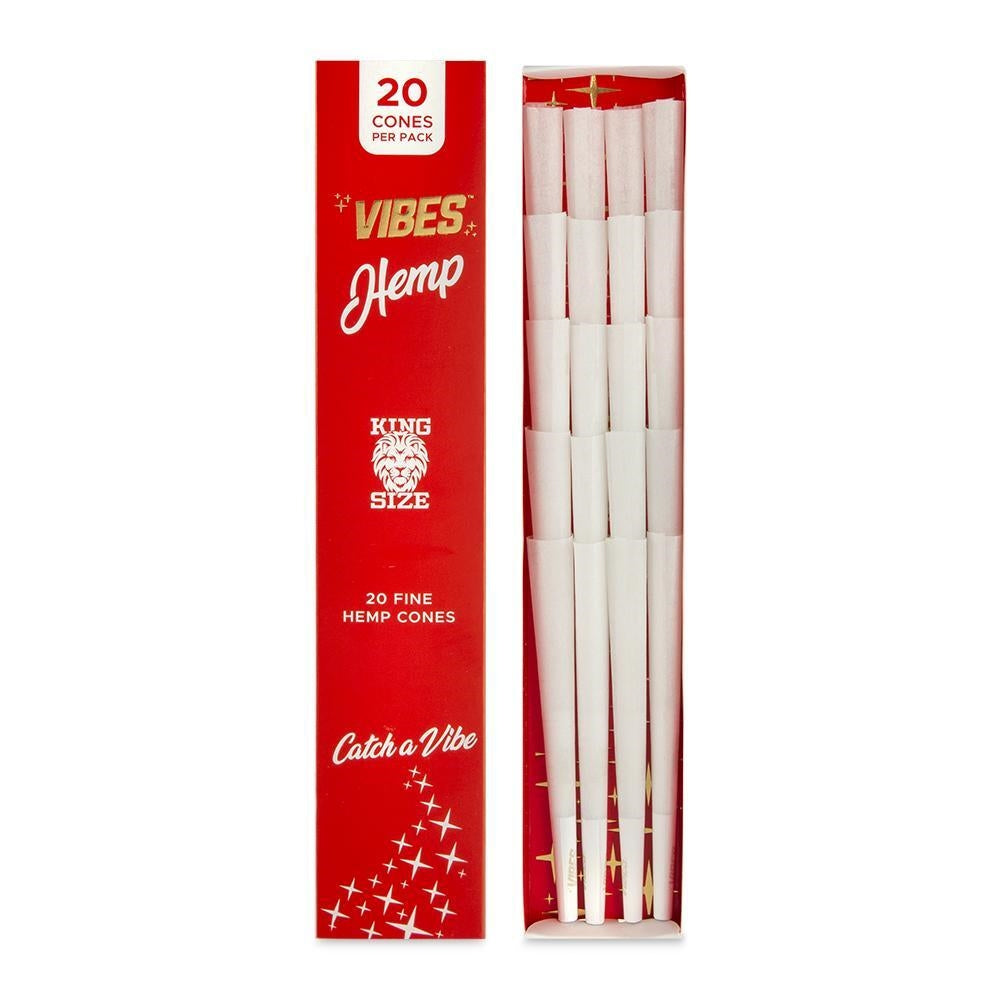Vibes Hemp King Size Cones - 20 Pack